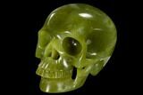 Realistic, Polished Jade (Nephrite) Skull #116433-3